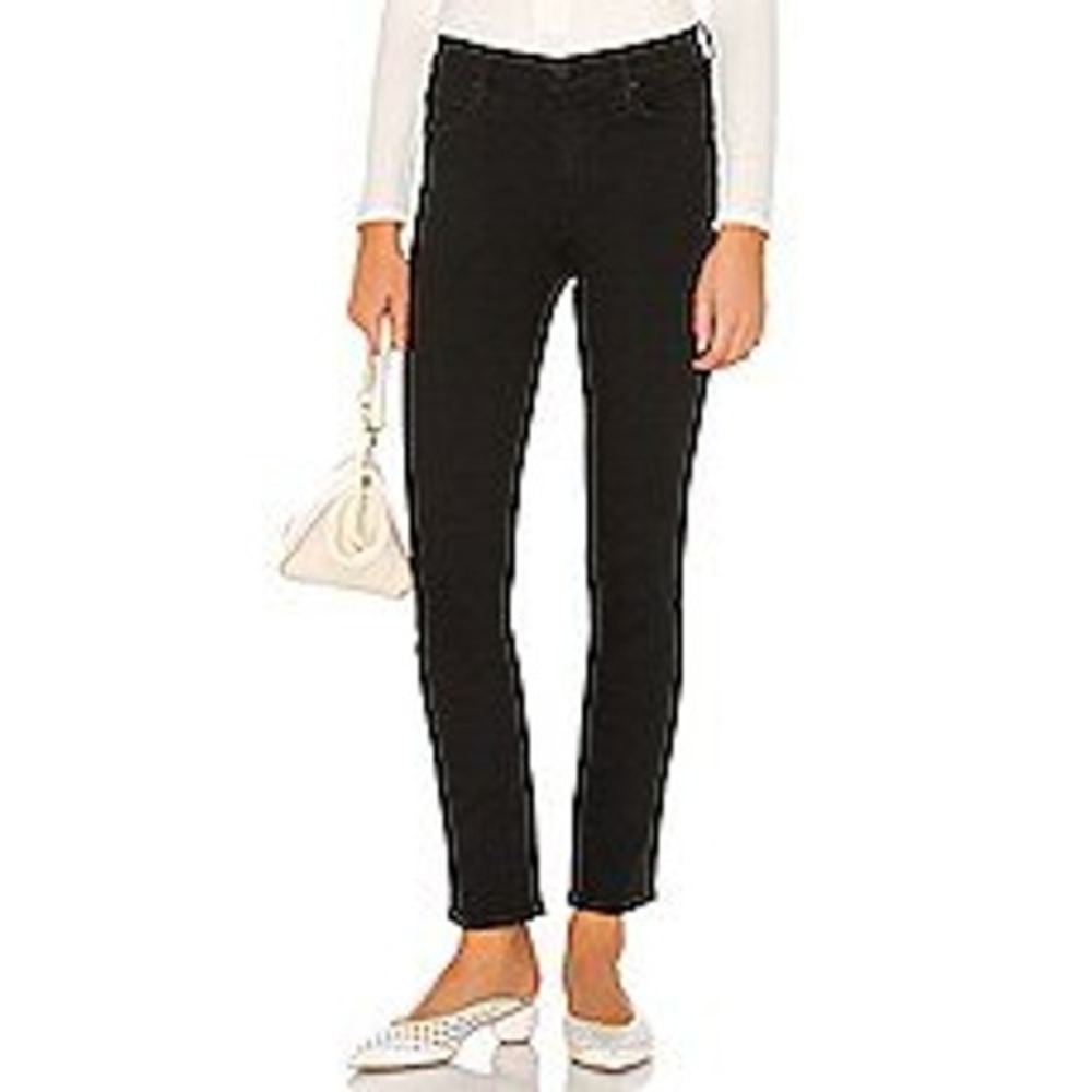 Mother The Mid Rise Dazzler Ankle Jeans Not Guilty Black Straight Leg Size 29